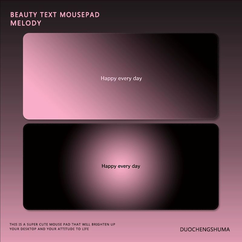 Hochwertiges Mauspad mit Farbverlauf, schwarz und rosa, minimalistischer Stil, extra groß, Morandi, Gaming-Büro-Tastatur-Schreibtischmatte_voghion.com