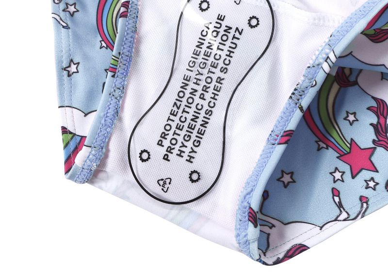 Mutter & Kinder Außenhandel Kinderbekleidung Mädchen bedruckter Einhorn-Badeanzug atmungsaktiver, schnell trocknender Badeanzug geteilter zweiteiliger Anzug_voghion.com
