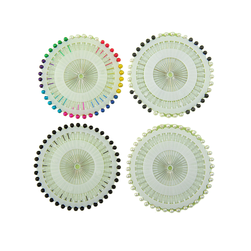 5 disques/paquet d'aiguilles à perles positionnement de perles grandes épingles à tête vêtements couture aiguilles colorées_voghion.com