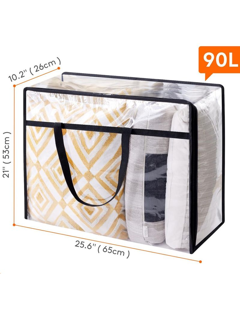 Extra große Aufbewahrungstasche mit Reißverschluss und Griffen – robuster Kleider-Organizer für Reisen, Umzüge und Zuhause (platzsparendes, faltbares Design)_voghion.com