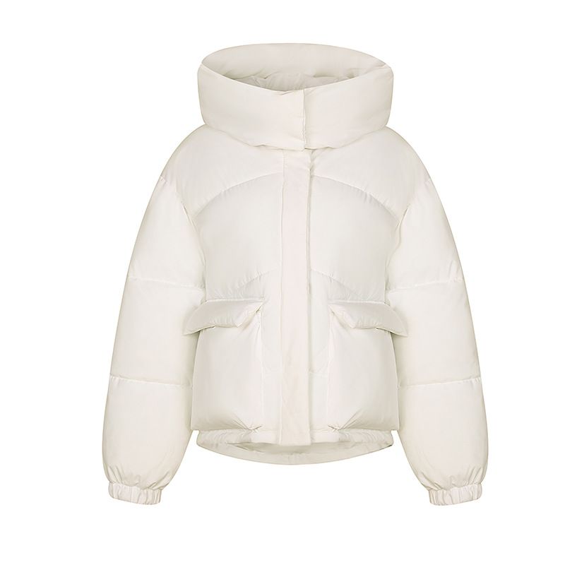 Damen-Daunenjacke für Damen, lockerer, flauschiger Brotmantel, kurzer, verdickter Wintermantel mit Kapuze_voghion.com