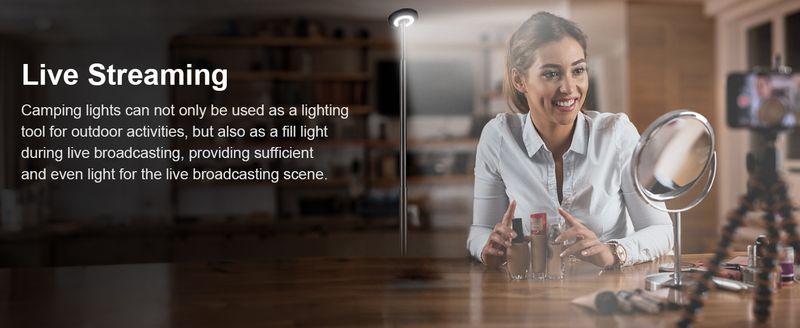 Camping Lantern Rechargeable,with Extendable Light Tripod, Tent Lights 3 Lighting Modes With 12000mah Batteries, Outdoor Waterproof Portable Lanterns_voghion.com
