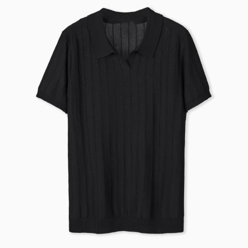 Herrenbekleidung Retro Kurzarmpullover Herren Strukturiertes Business Casual Poloshirt Herren Revers T-Shirt Herren_voghion.com