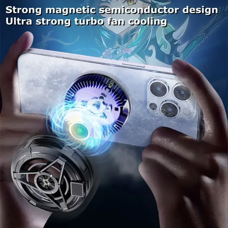 17 Magnetic Display Phones Back-Clip 2 In 1 Game Cooler Semiconductor Fast Cooling Fan For IOS Android Phone_voghion.com
