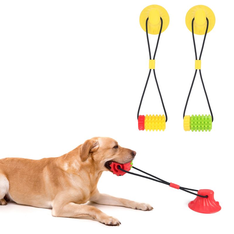 New Dog Treat Dispensing Durable Rubber Chew TPR Teeth Cleaning Stick With Suction Cup Stress Relief Toy_voghion.com