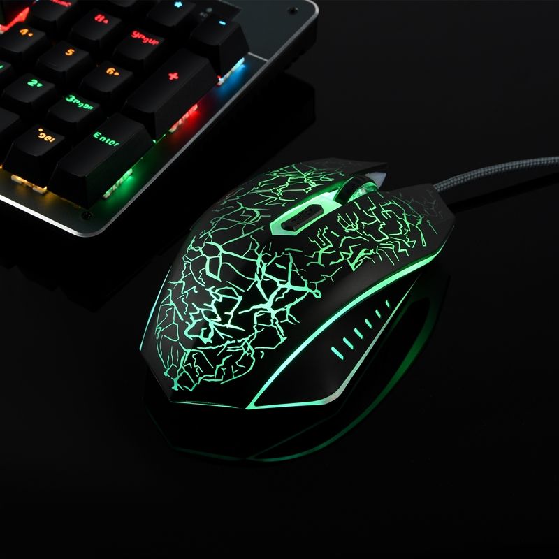 Crack Colorful Stylish Frosted Nical USB Mouse_voghion.com