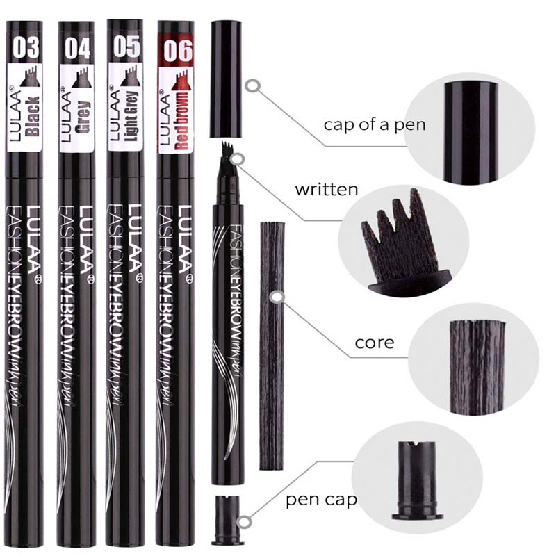 Eyebrow Tattoo 1PC Pen Waterproof 4 Points Eyebrow Pen Long Lasting Liquid Brow Pencil Natural Microblade               cil_voghion.com