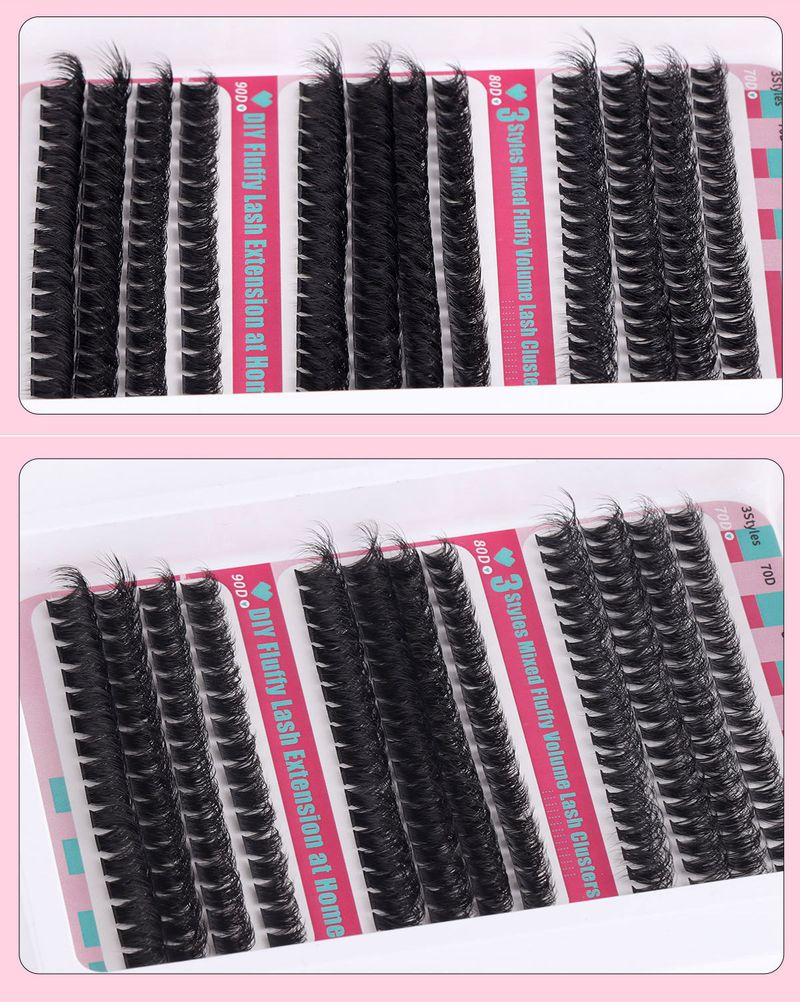 European and American cross border 216 clusters of thick false eyelashes set 70D80D90D mixed segmented DIY eyelashes_voghion.com
