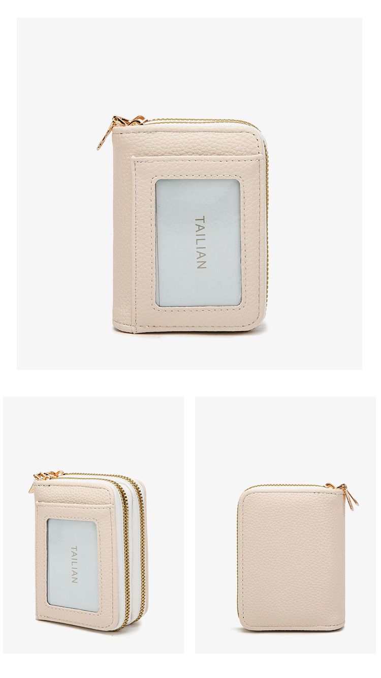 Rfid Anti-degaussing Organ Card Bag Multi-slot Card Holder Double-zipper Multifunctional Women's Purse_voghion.com