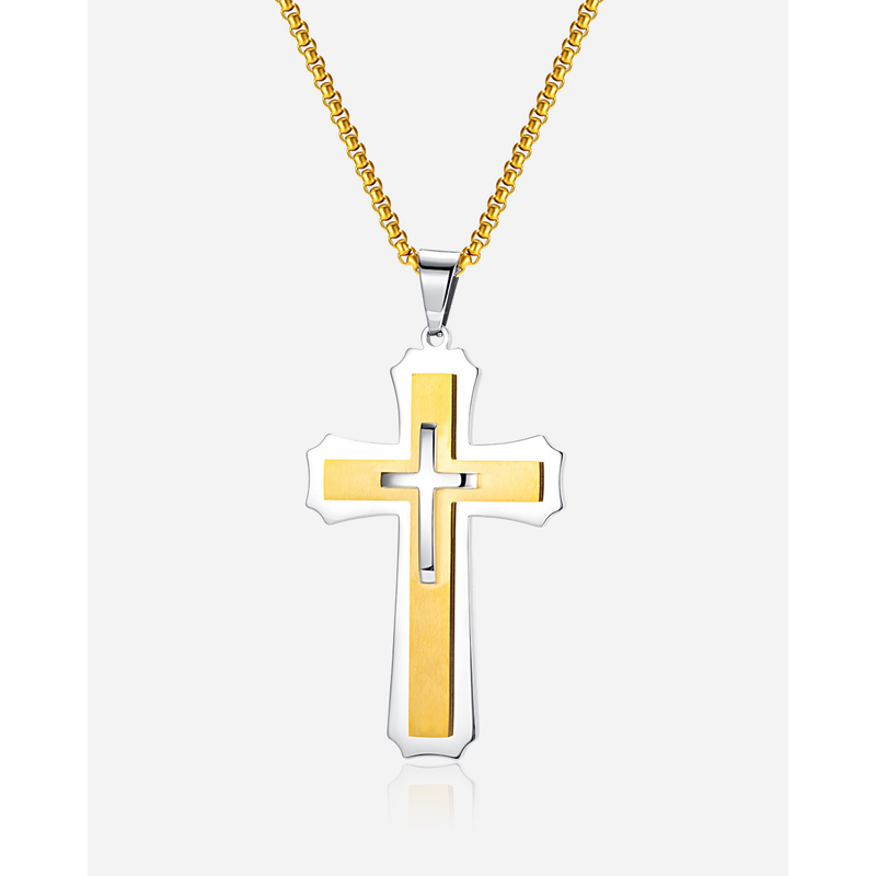 Source Cross Titanium Steel Necklace Unique Hipster Pendant_voghion.com