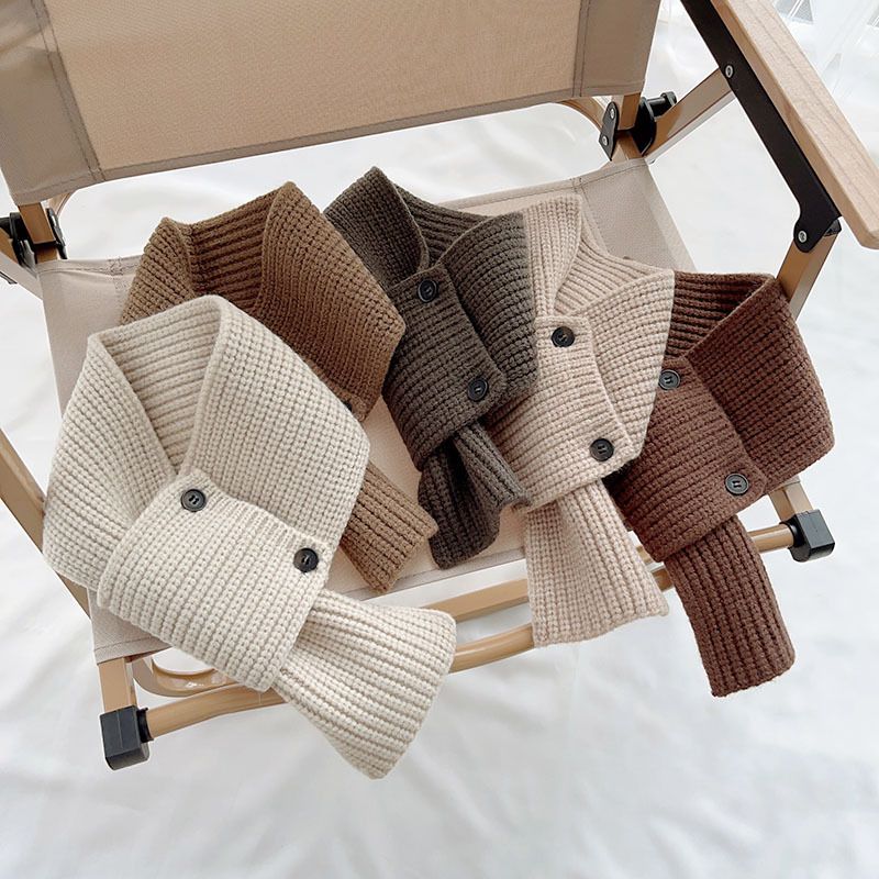 Nuova sciarpa a croce lavorata a maglia per bambini autunno e inverno, versatile, calda lana, collo per bambini, sciarpa decorativa da uomo e da donna_voghion.com