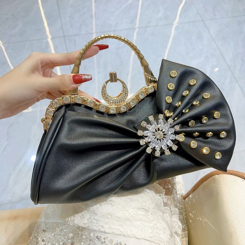 Damen Clutch mit Strasssteinen, glänzend, für Partys, Partys, Bankette, leichte Luxus-Abendtasche_voghion.com