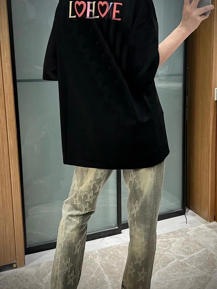 2025 New Five-Pointed Star Fahion Peronality Ditreed Patch Slim Fit Elegant Jean For Men Slimming Long Skinny_voghion.com