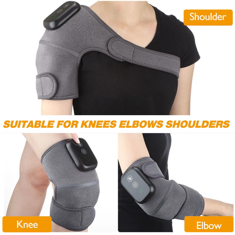 Masseur de dos chauffage électrique masseur d'épaule orthèse articulation arthrite soulagement de la douleur Vibration LED contrôleur réglable_voghion.com