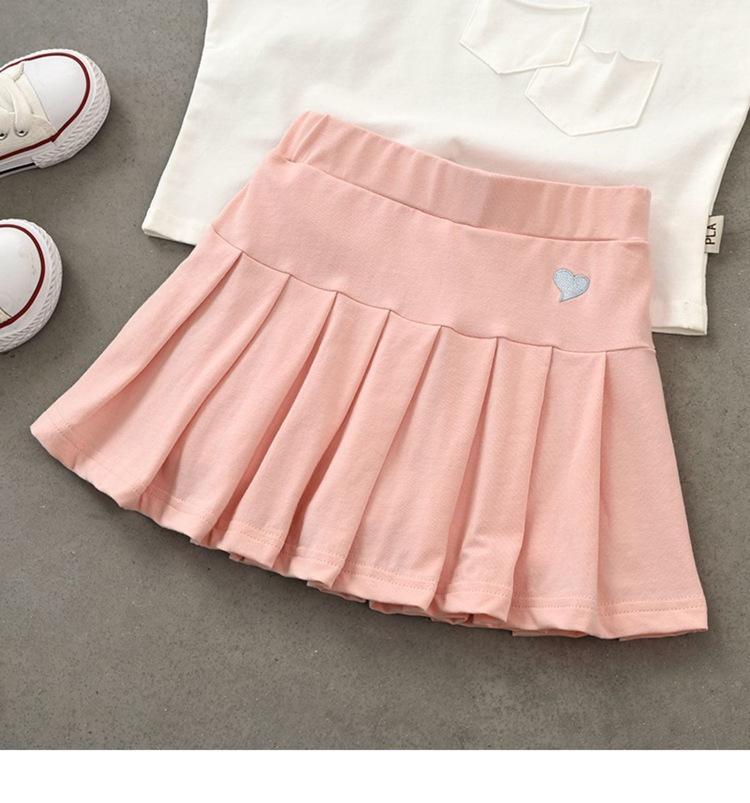 Fustă plisată pentru fete Mother&Kids, rochie de vară pentru copii cu pantaloni de siguranță, fustă subțire pentru copii de talie medie și mică_voghion.com