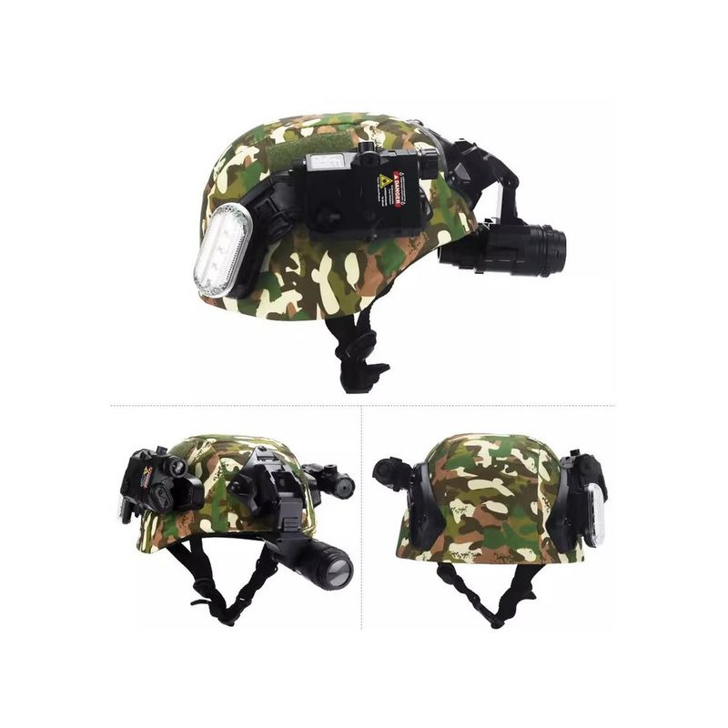 Set completo di casco tattico d'élite per bambini, forze speciali, scuola elementare, per appassionati militari all'aperto_voghion.com