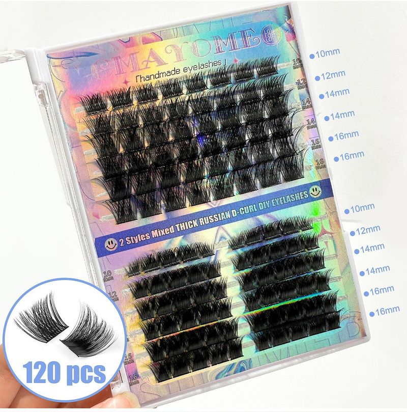 European and American cross border hit single cluster D curved hair false eyelash glue set DIY segmented natural thick eyelashes_voghion.com
