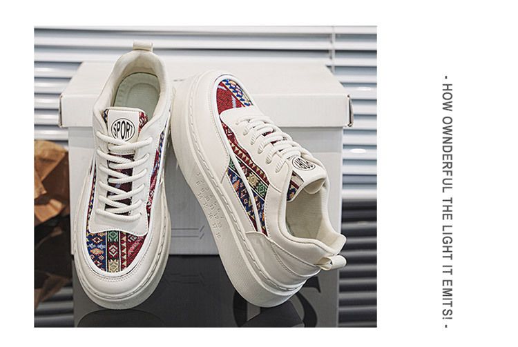 Uudet hengittävät miesten kengät monipuolinen trendikengät niche design alustakengät kangaskengät urheilu rento pienet valkotaulukengät_voghion.com