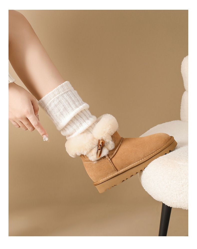 Designerstiefel Schneepelz Pelzige Winterstiefel Damenstiefel Dicke Unterseite Plüschschuhe Mar Tin Boot Herrenstiefeletten_voghion.com