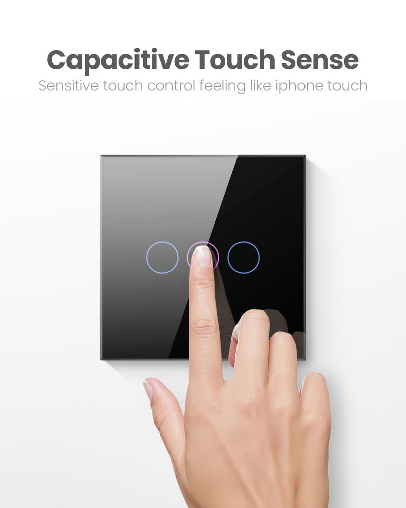 Interrupteur d'éclairage standard AVATTO EU, application Tuya WiFi Smart Lif, interrupteur tactile Wi-Fi neutre, commande vocale avec Alexa Google_voghion.com