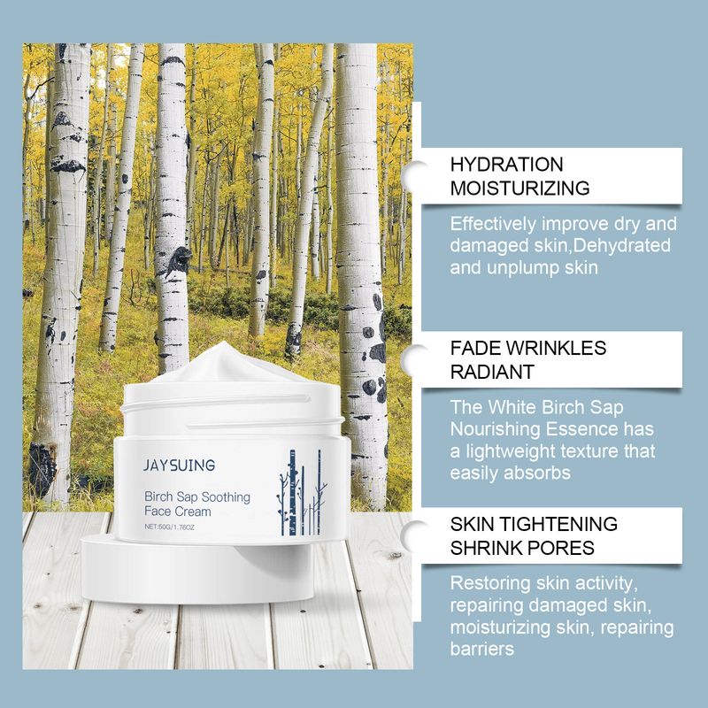 Hidratantna krema od brezovog soka, hidratantna i hidratantna koža lica, meka i nježna krema_voghion.com