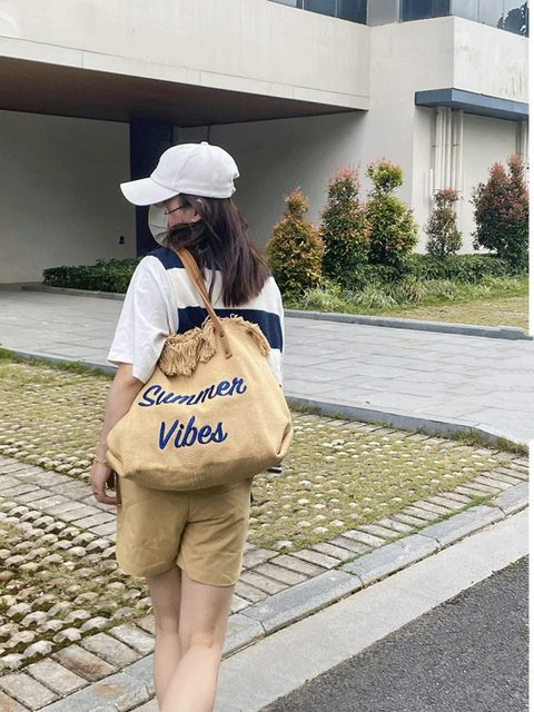 Handtasche Fraebeutel Design Einfach Nisch Rees Strandbeutel Quasten Buschtaf Broderie Moud Grouss Kapazitéit Schëllertaschen 2022_voghion.com