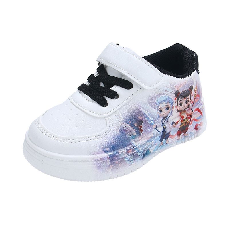 Girls' Board New Boys' Cartoon Sports 2025 Spring Autumn Children's White Shoes, Fashionable Casual Shoes For Middle And_voghion.com