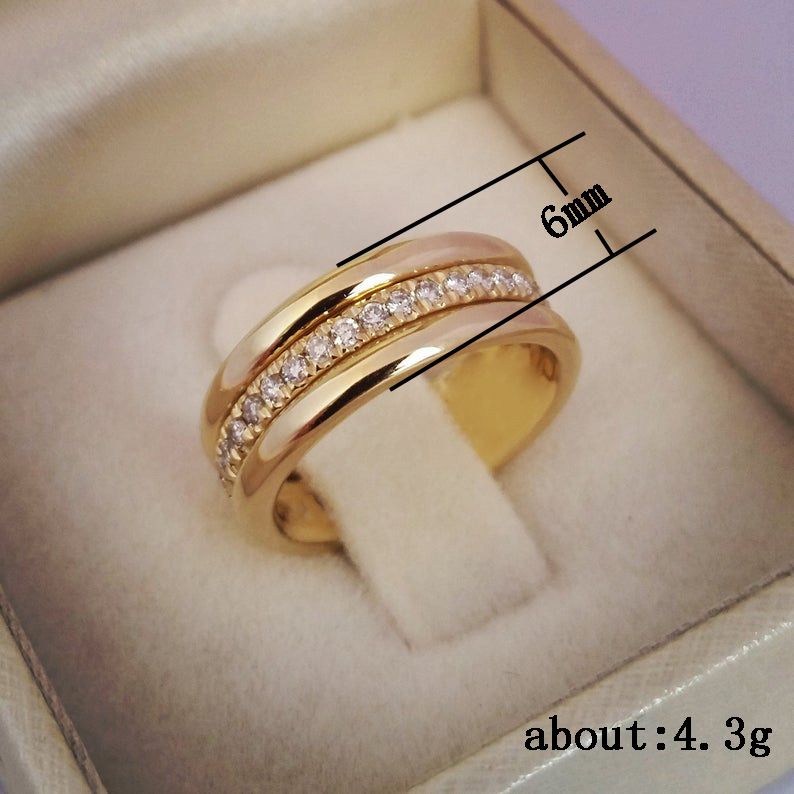 Cao Shifeng, semplice anello in oro placcato in rame, alla moda_voghion.com