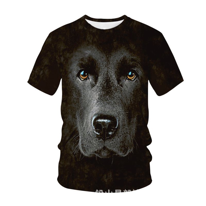 Maglietta girocollo casual con stampa 3D a forma di cane, da uomo, estiva, a maniche corte_voghion.com