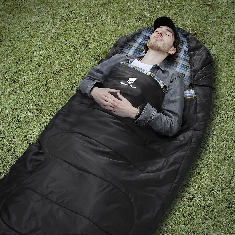 Saco de dormir de invierno engrosado, ensanchado, cálido, ultraligero, para acampar al aire libre, saco de dormir para adultos de 2 kg_voghion.com