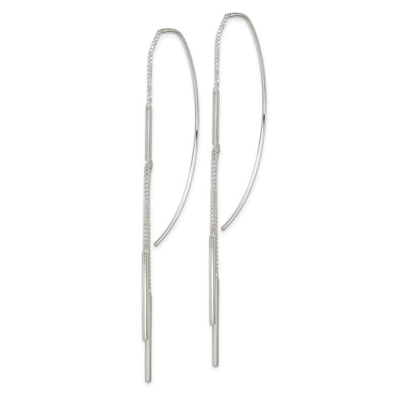 Sterling Silver Polished Multi-Strand Bar Threader Earrings_voghion.com