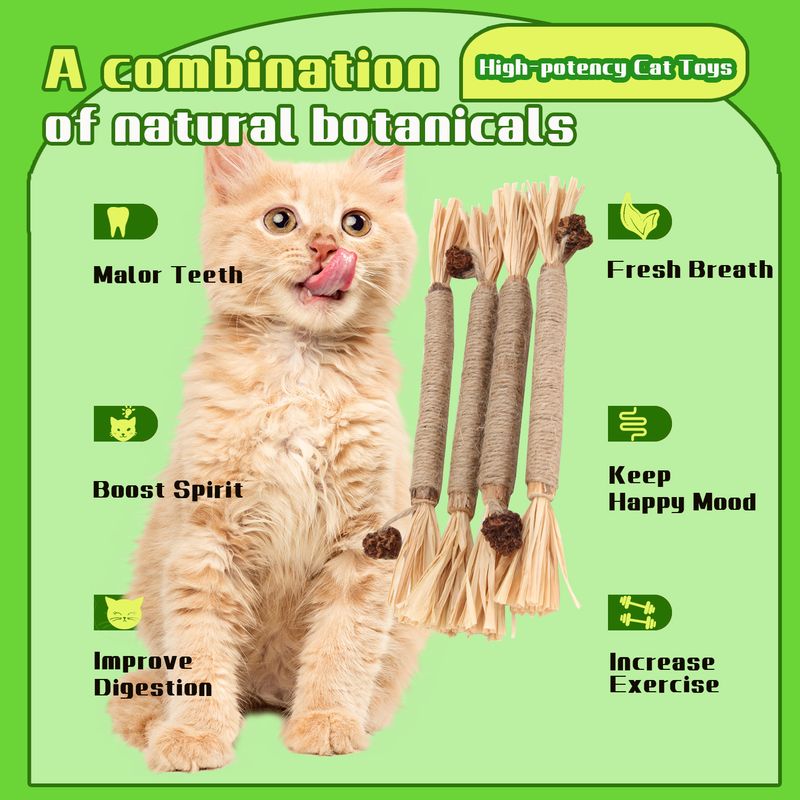 Muti Tian Polygonum Gall Fruit Rafia Teething Stick Masticabile Giocattolo per Gatti in Vendita_voghion.com