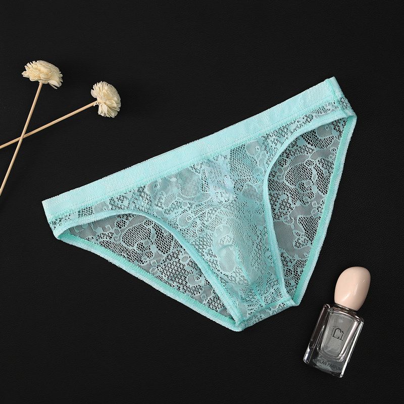 Herrenunterwäsche aus Spitze, transparente Unterwäsche mit niedriger Taille, sexy, atmungsaktive Slips aus Eisseide_voghion.com