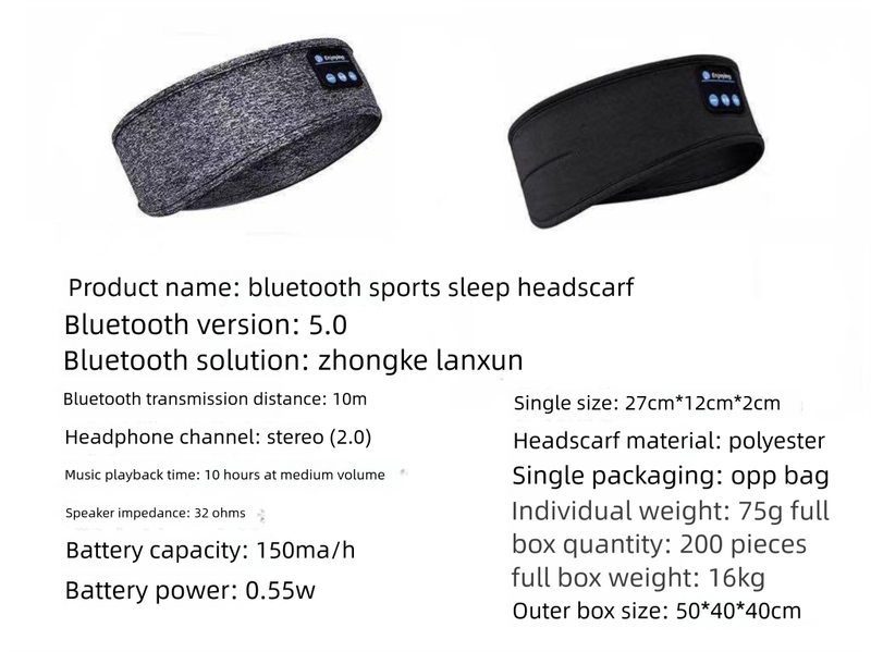 Cuffie per dormire, fascia sportiva wireless Bluetooth con maschera per gli occhi con musica per dormire integrata_voghion.com