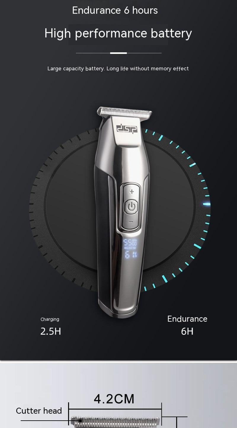 DSP Dansong Home USB-Lade-LED-Ölkopf-Styling Elektrischer Push-Trimm-Haarschneider_voghion.com