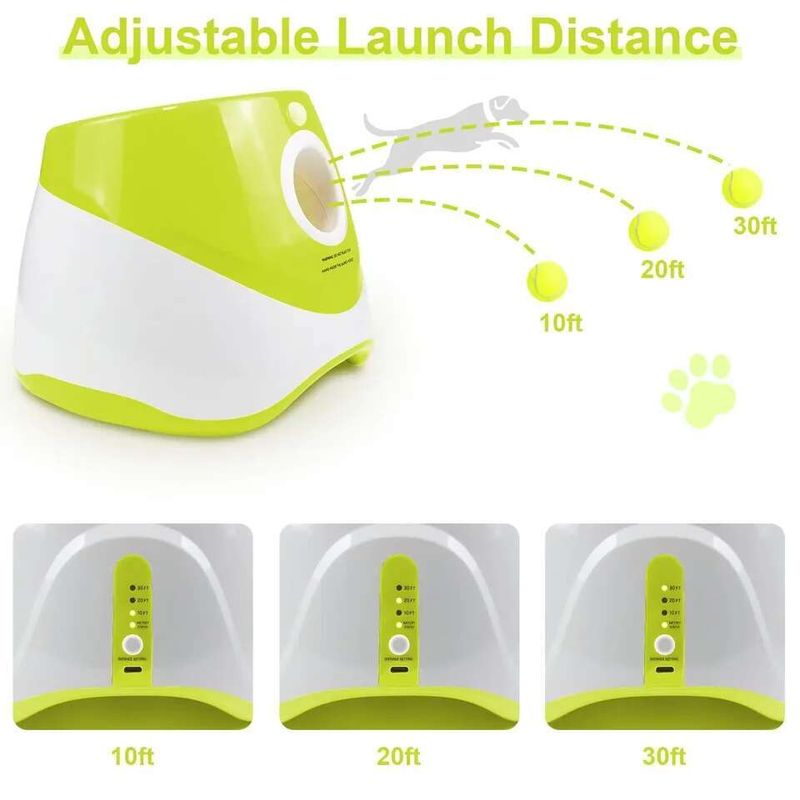 Lanzador automático de pelotas de tenis para perros de PawParty Store_voghion.com