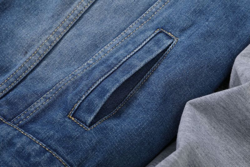 Giacca oversize in denim con cappuccio da donna e motivo patchwork - Cappotto casual comodo e ampio (1XL-5XL)_voghion.com