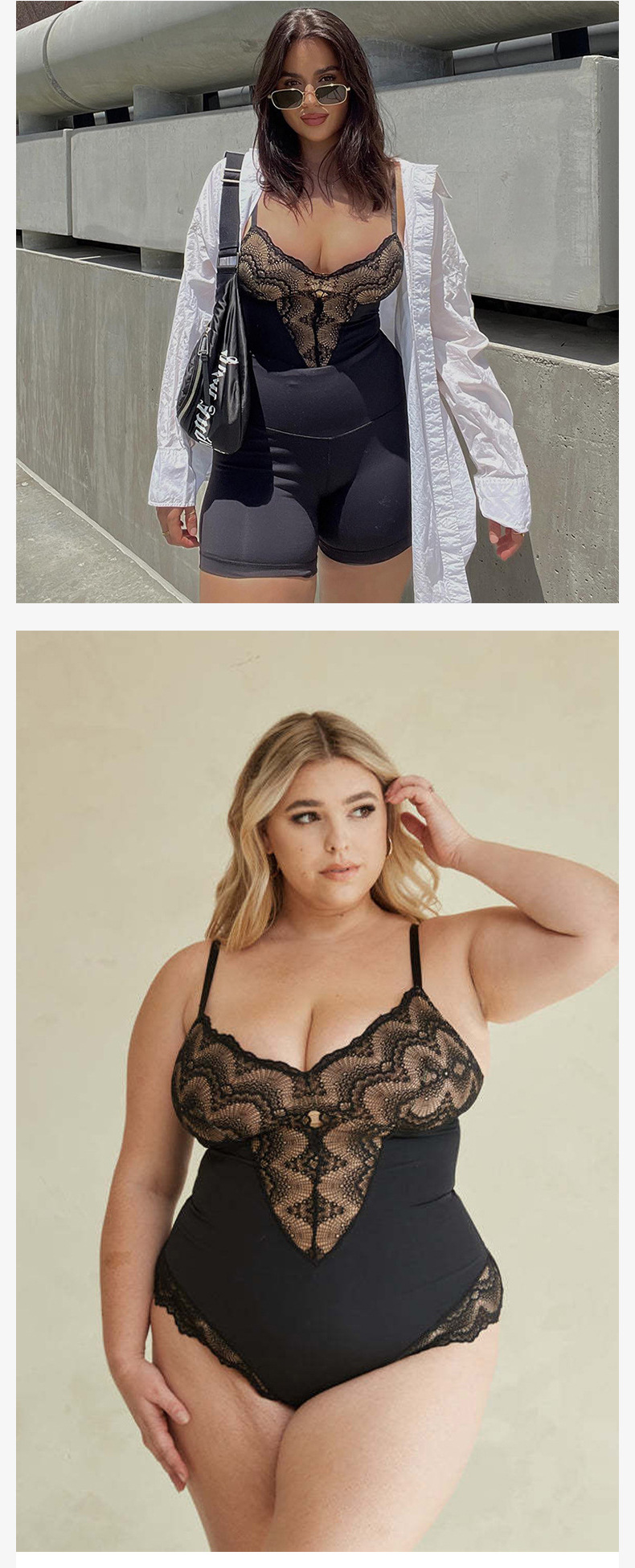 μονοκόμματη φόρμα σώματος καλοκαιρινά σέξι εσώρουχα με λαιμόκοψη V με δαντέλα στη μέση γυναικεία αναπνέουσα ζαρτιέρες κορσέ_voghion.com