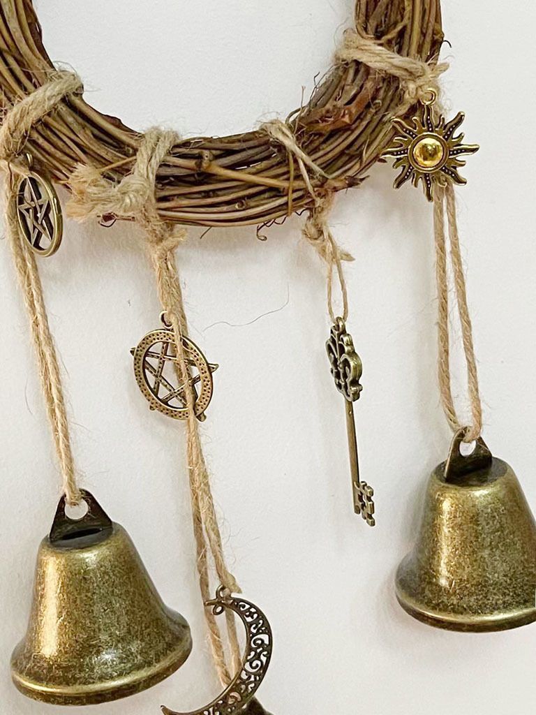 Wiccanklocka vindklocka dörrkrok hängande häxklocka möbler innergård trädgård bohemisk heminredning_voghion.com