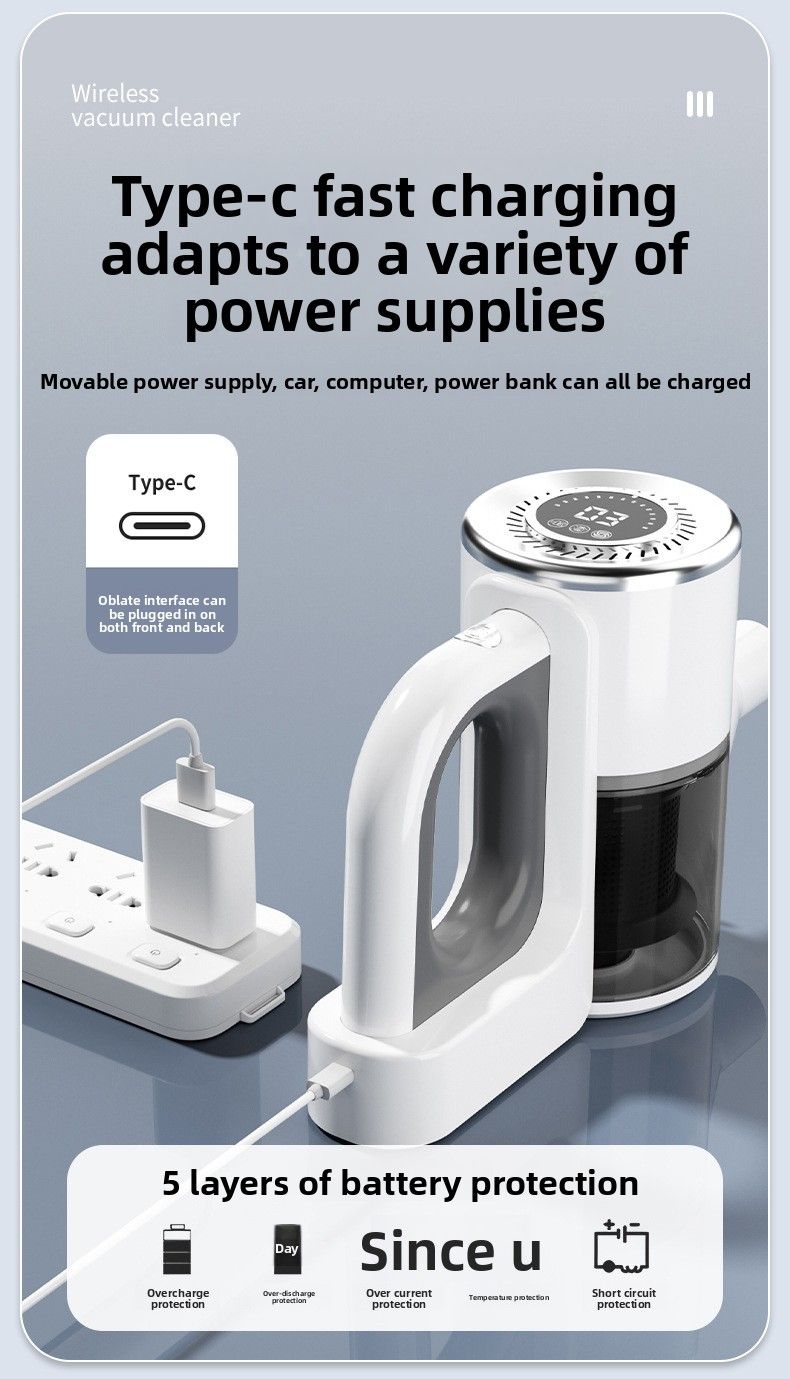 Wireless Vacuum Cleaner Household Super Strong Suction Suction Mopping All-in-one Machine High Power Handheld To Remove Pet Cat Hair_voghion.com
