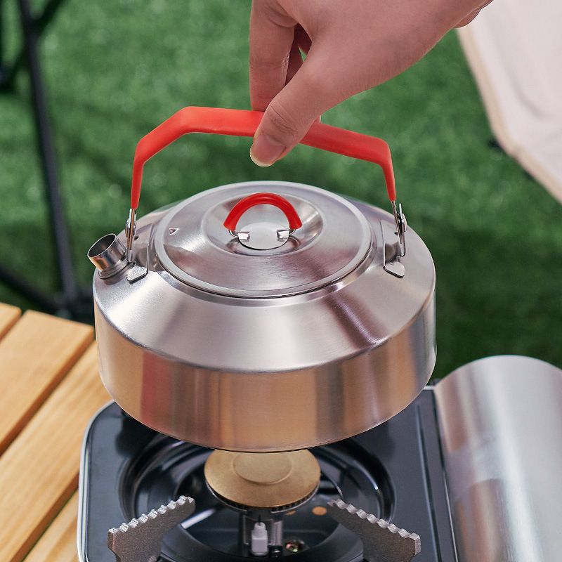 Set di pentole da campeggio in acciaio inossidabile - Pentola da cucina portatile per esterni con manico sospeso, include bollitore e padella_voghion.com