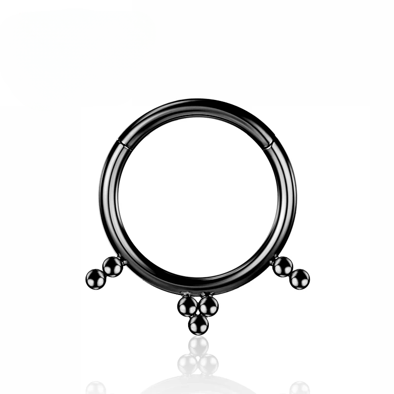 F136 Piercing de titânio Argola de nariz Tragus Zircão Brincos de hélice Cartilagem Seção articulada Mulheres Clicker Corpo Jóias Encantadoras_voghion.com