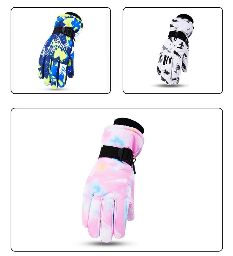 Premium Neue Erwachsene Winter Warme Ski Mode Graffiti Fleece Gefüttert Verdickte Unisex Fahrradhandschuhe_voghion.com