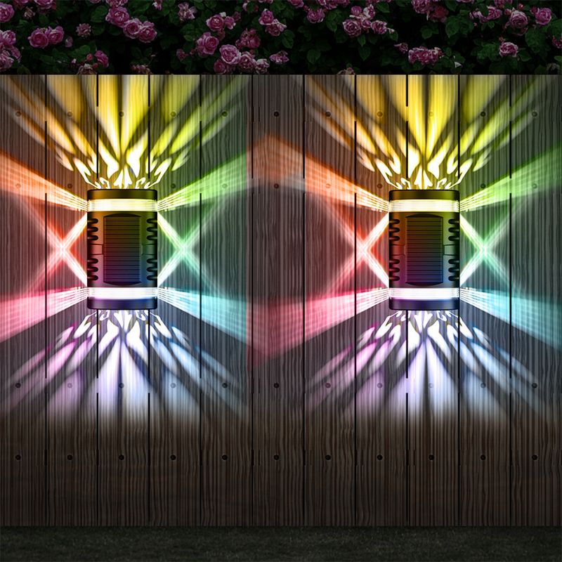 2PCS LED solarna stenska svetilka zunanje vrtno pohištvo nepremočljiva sončna svetloba vrt ograjne luči na sončno energijo balkon vrtni dekor_voghion.com