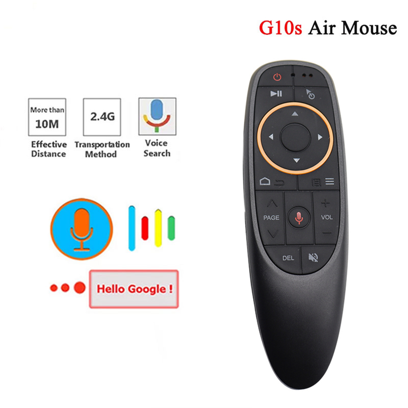 G10S Air Mouse télécommande vocale 2.4G Gyroscope sans fil apprentissage IR pour H96 X88 PRO X96 MAX Android TV Box HK1_voghion.com