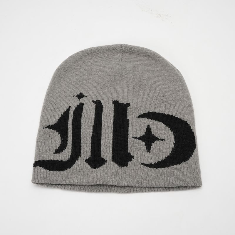Men's Hats Hip Hop Street Autumn And Winter Letter Pattern Knitted Wool Hat For Men And Women Fashionable And Versatile Personality Warm Cold Hat_voghion.com