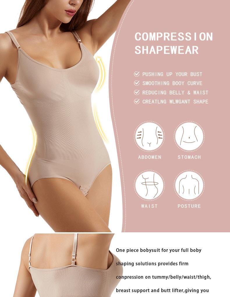 One-Piece Shapewear For Women, Tummy Control Pants With Open Crotch, Butt-Lifting, Camisole Underwear, Elastic Waist_voghion.com