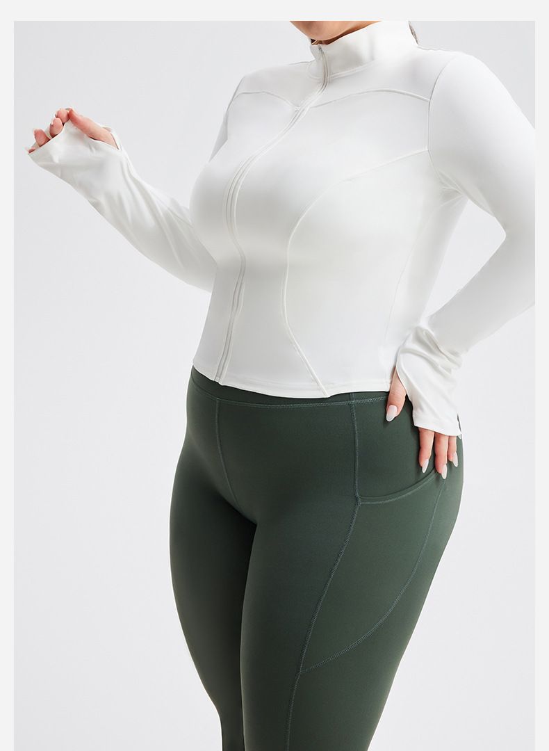 Ženska oblačila, hitro sušeča športna jakna za zaščito pred soncem, dolgi rokavi, ženska jopa z zadrgo, oprijet top, tek, fitnes, joga oblačila_voghion.com