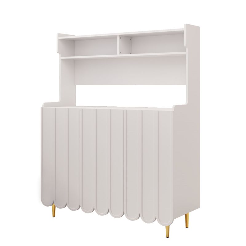 Credenza Weiß 120x151cm Mit Offenem Ablageregal, Moderner Stil_voghion.com