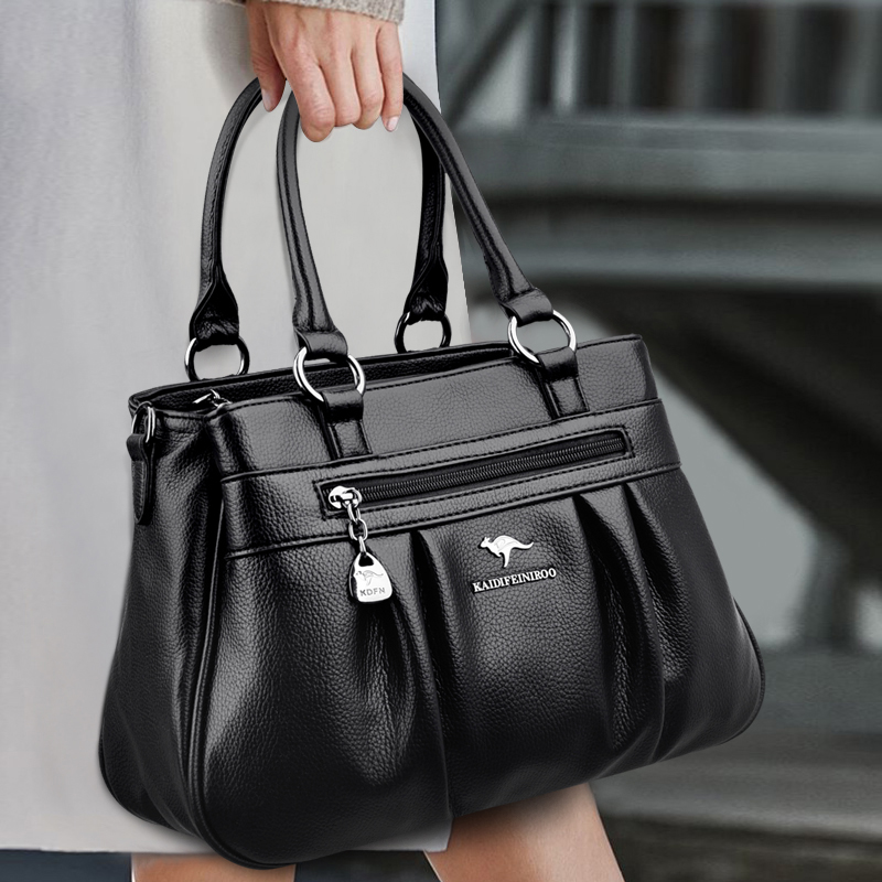 Handtaschen Damentaschen Designer 3-lagige Lederhandtaschen Große Kapazität Einkaufstasche für Frauen Vintage Schultertaschen mit Griff oben_voghion.com